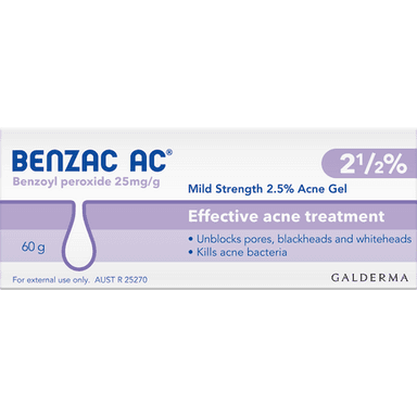 Benzac AC Mild Strength 2.5% Acne Gel