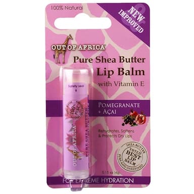 Lip Balm, Pure Shea Butter, Pomegranate + Acai