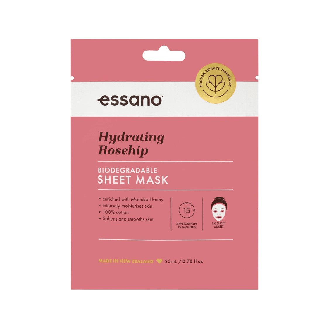 Hydrating Rosehip Biodegradable Sheet Mask