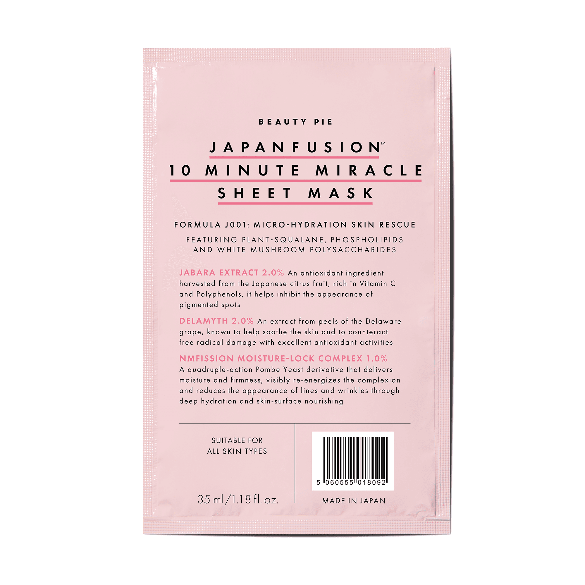 Japanfusion™ 10 Minute Miracle Sheet Mask