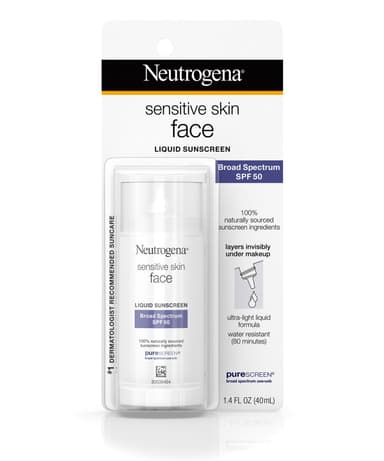Sensitive Skin Face Liquid Sunscreen Broad Spectrum SPF 50
