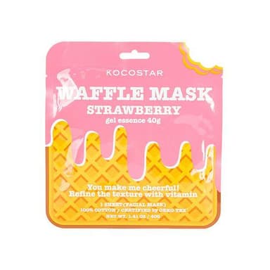 Waffle Mask Strawberry - 40G Gel Essence + Breathable Weaved Sheet