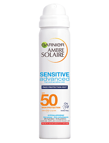 Ambre Solaire Face Mist SPF 50 Sensitive Advanced Hydrating Face Sun Cream Mist SPF 50