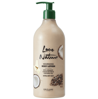 LOVE NATURE Nourishing Body Lotion with Organic Cacao Butter & Coconut Oil