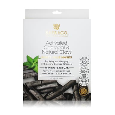 Activated Charcoal And Natural Clays Sheet Face Masks