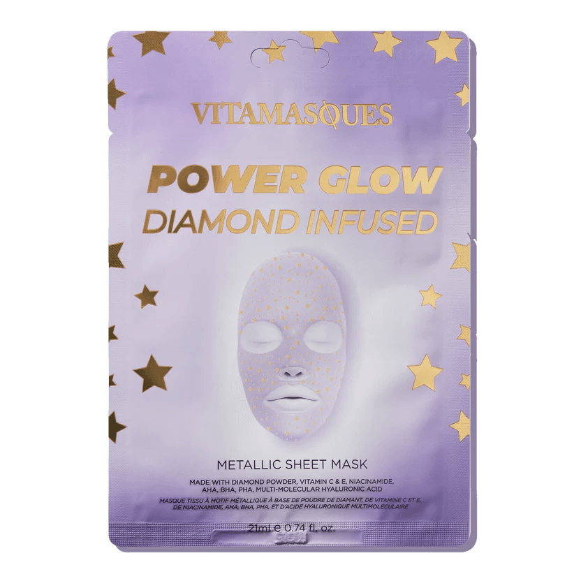 Power Glow Diamond Infused Metallic Face Sheet Mask