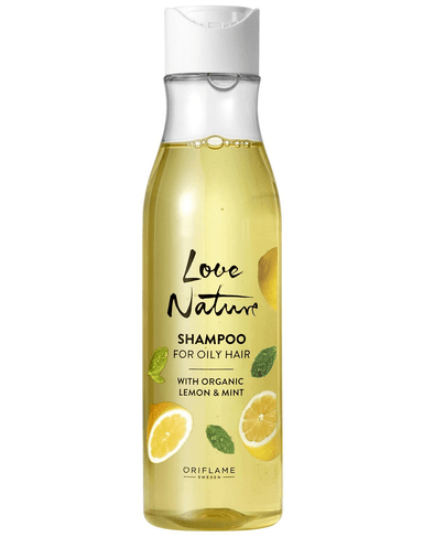 LOVE NATURE Shampoo For Oily Hair with Organic Lemon & Mint