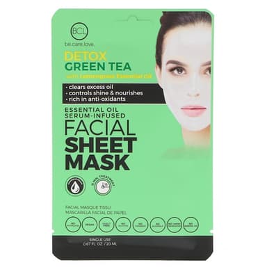 Essential Oil Serum-Infused Facial Sheet Mask, Detox Green Tea