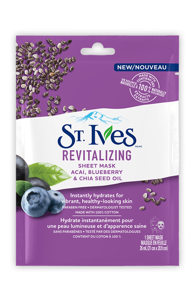 Revitalizing Acai, Blueberry & Chia Seed Oil Face Sheet Mask