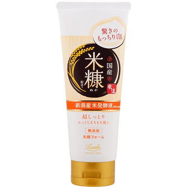 Loshi Moist Aid Whipped Foam Face Wash (K) with Rice Bran Extract