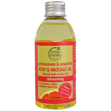 Pure, Body & Massage Oil, Refreshing, Pomegranate & Grapefruit