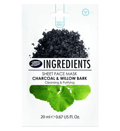 Boots Ingredients Charcoal & Willow Bark