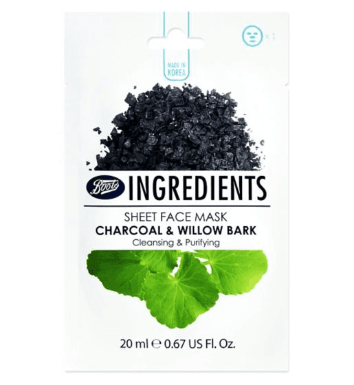 Boots Ingredients Charcoal & Willow Bark