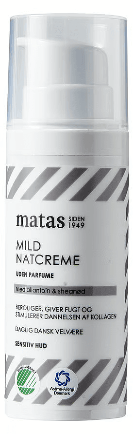 Mild Natcreme til Sensitiv Hud Uden Parfume 