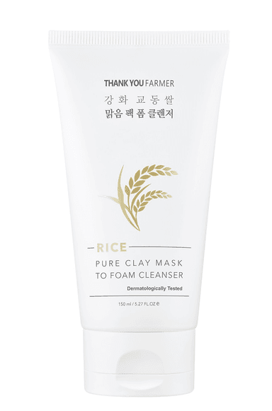 Rice Pure Clay Mask to Foam Cleanser