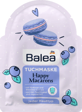 Tuchmaske Macaron Blaubeere Happy