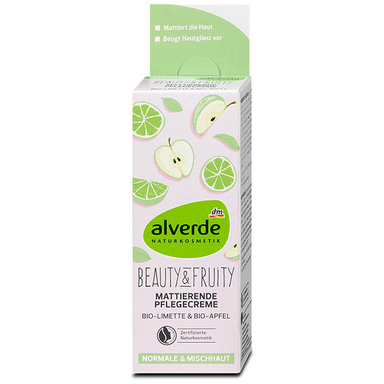 Tagescreme Beauty & Fruity Mattierende Pflegecreme Bio-Limette Bio-Apfel