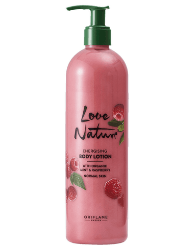 LOVE NATURE Energising Body Lotion with Organic Mint & Raspberry