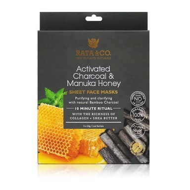 Activated Charcoal And Manuka Honey Sheet Face Masks