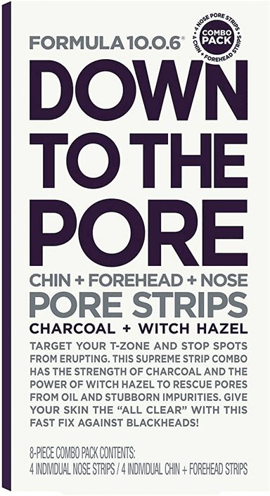 Down To The Pore Chin + Forehead + Nose Pore Strips Charcoal + Witch Hazel
