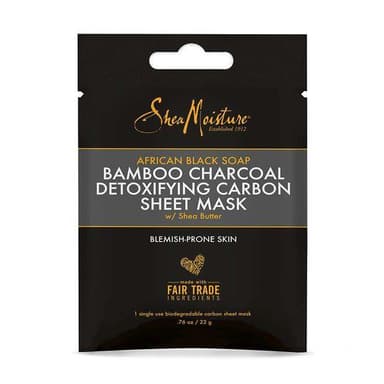 African Black Soap Bamboo Charcoal Detoxifying Sheet Mask