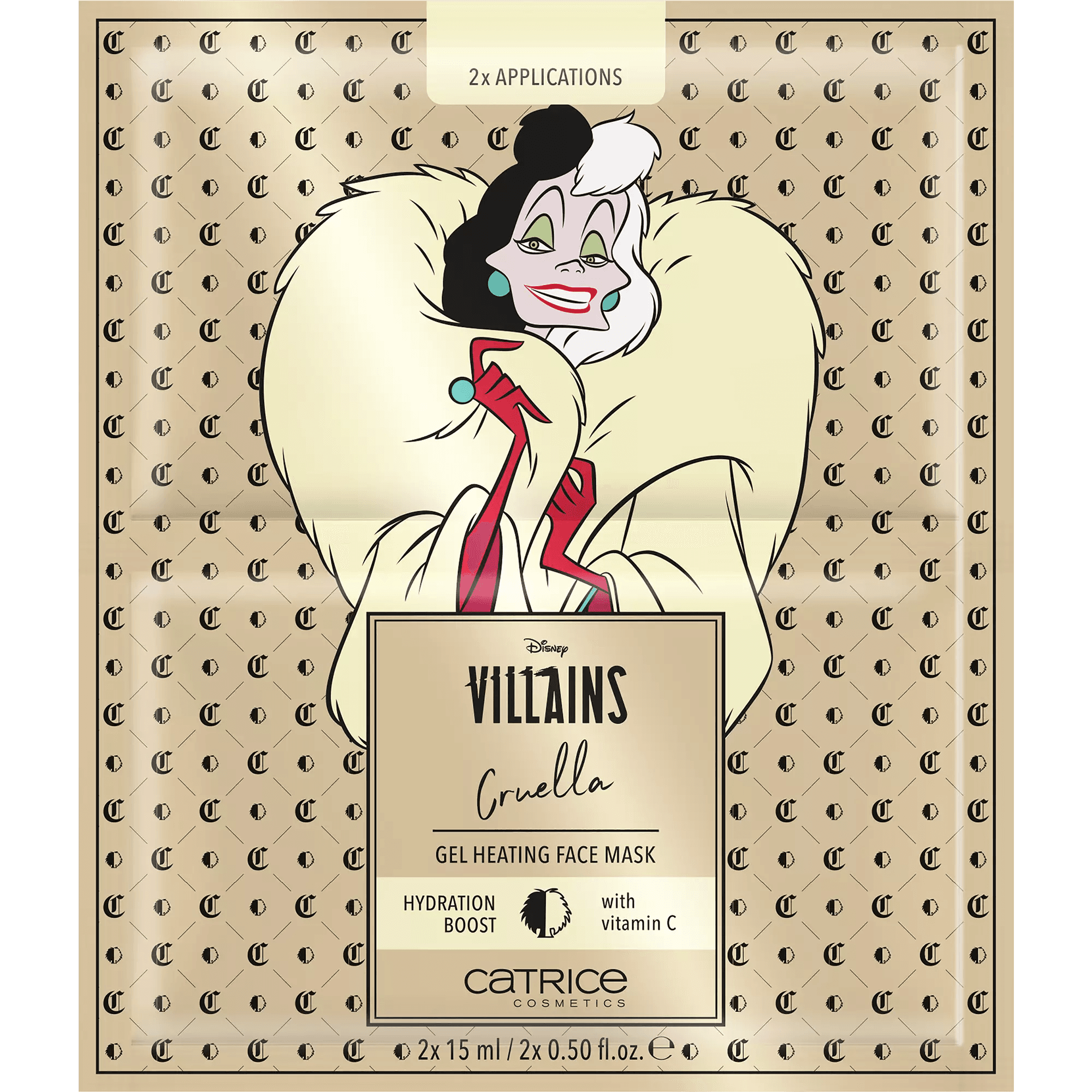Disney Villains Cruella Gel Heating Face Mask